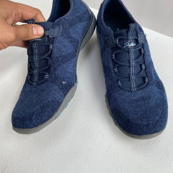 Skechers Womens Relaxed Fit Memory Foam Navy Blue Shoes Size7.5M Comfort  23855 - Picture 8 of 15